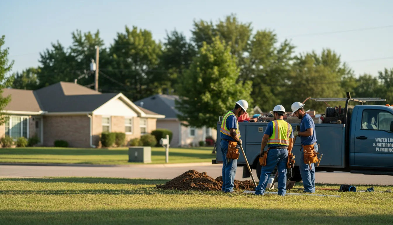 Residential water line and bathroom plumbing service in Sterling, KS